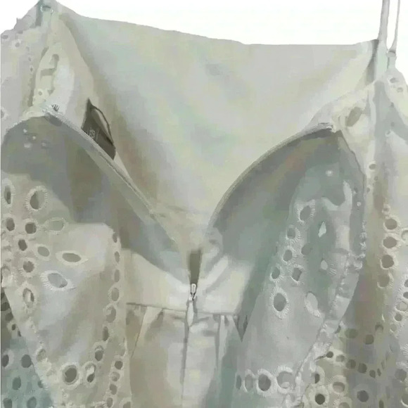 ASOS DESIGN premium double layer off shoulder mini dress white Size 12 - Picture 10 of 12